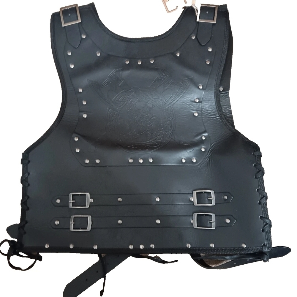 HiiFeuer Faux Leather Embossed Chest Armor - Rennaisance Fair/Cosplay/Halloween